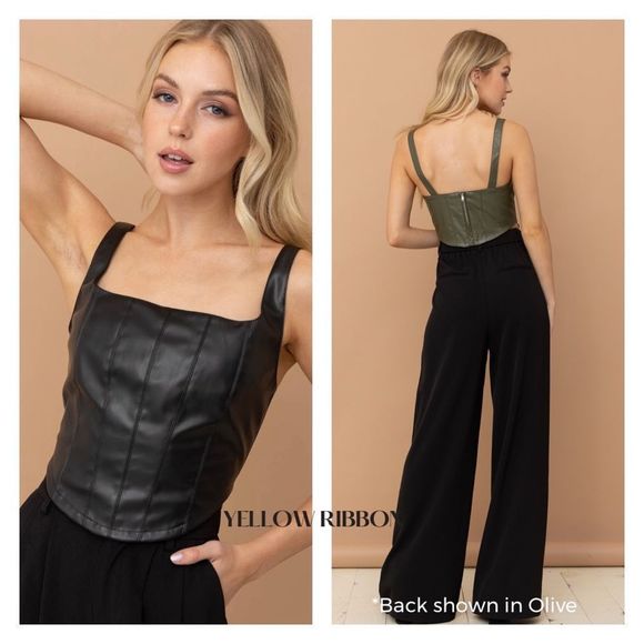 Tops - 🆕 Black Vegan Leather Top